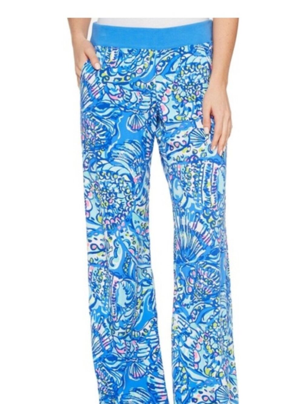 Lilly Pulitzer XS Seaside Beach Pants Blue Ceviche DM1-43